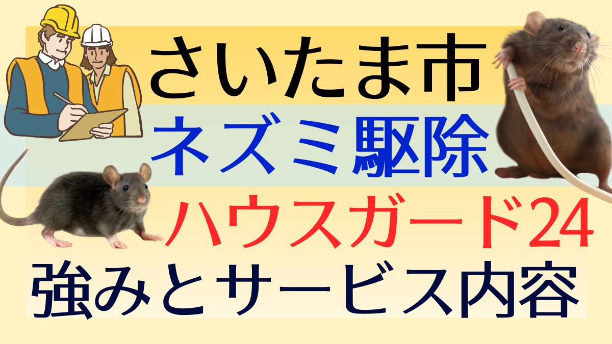 ネズミ駆除業者【さいたま市】ハウスガード24の強みとサービス内容を徹底解説