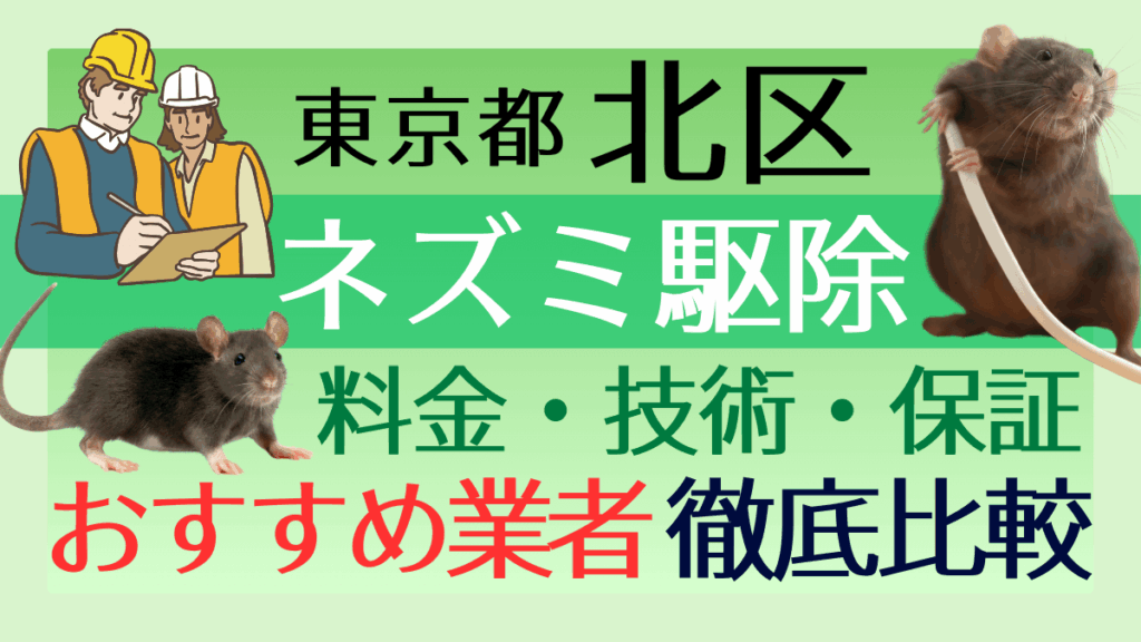 東京都北区のネズミ駆除業者おすすめ7選！料金や技術・保証を徹底比較