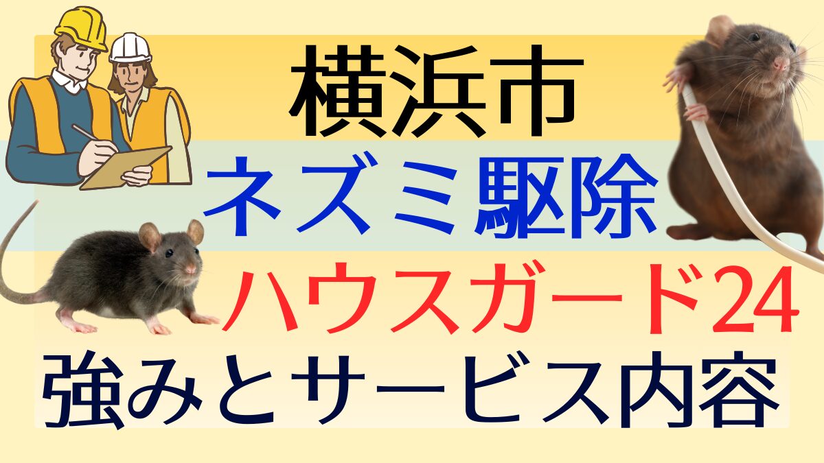 ネズミ駆除業者【横浜市】ハウスガード24の強みとサービス内容を徹底解説