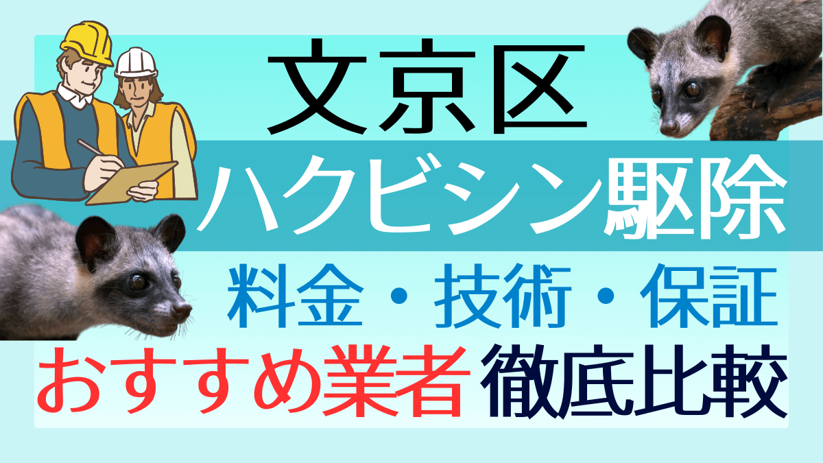 文京区のハクビシン駆除業者おすすめ8選！料金や技術・保証を徹底比較