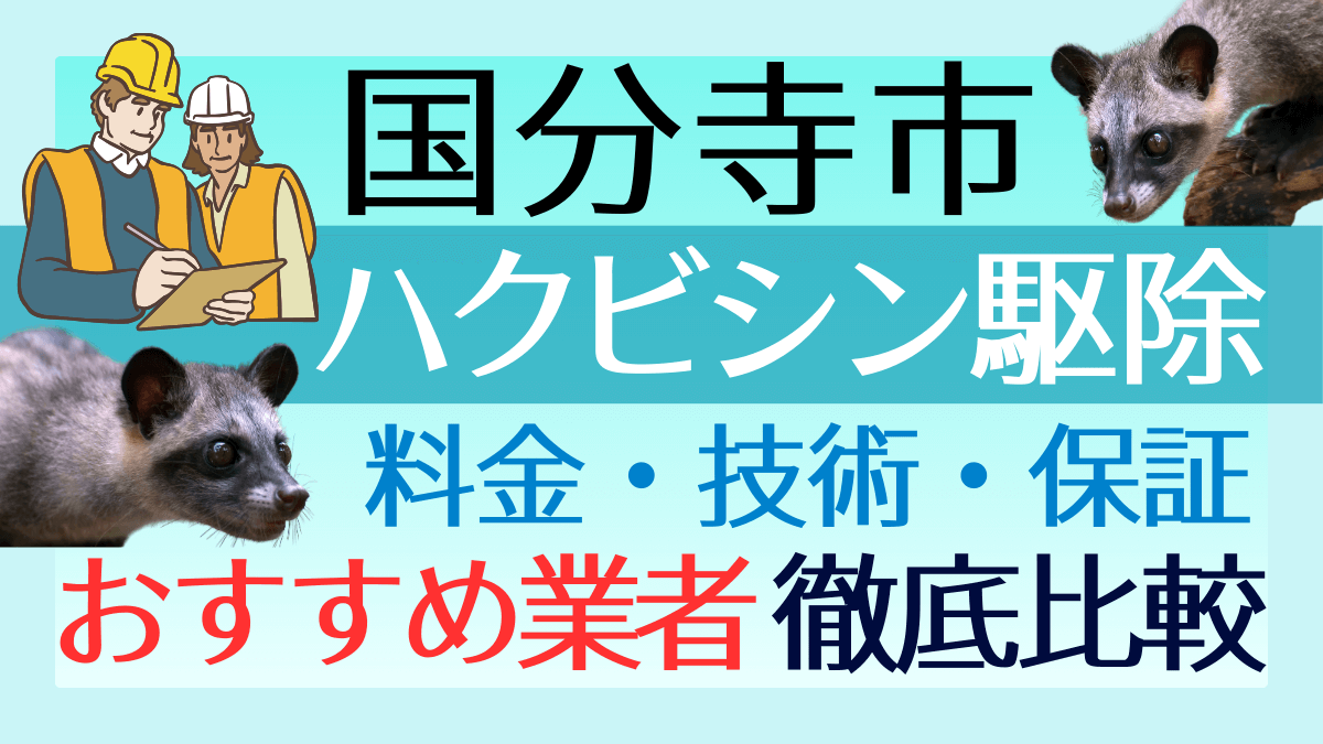国分寺市のハクビシン駆除業者おすすめ8選！料金や技術・保証を徹底比較