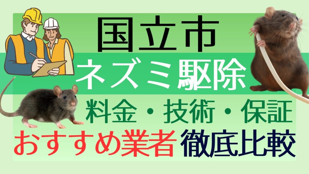 国立市のネズミ駆除業者おすすめ7選！料金や技術・保証を徹底比較