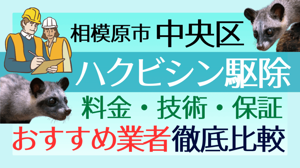 相模原市中央区のハクビシン駆除業者おすすめ8選！料金や技術・保証を徹底比較