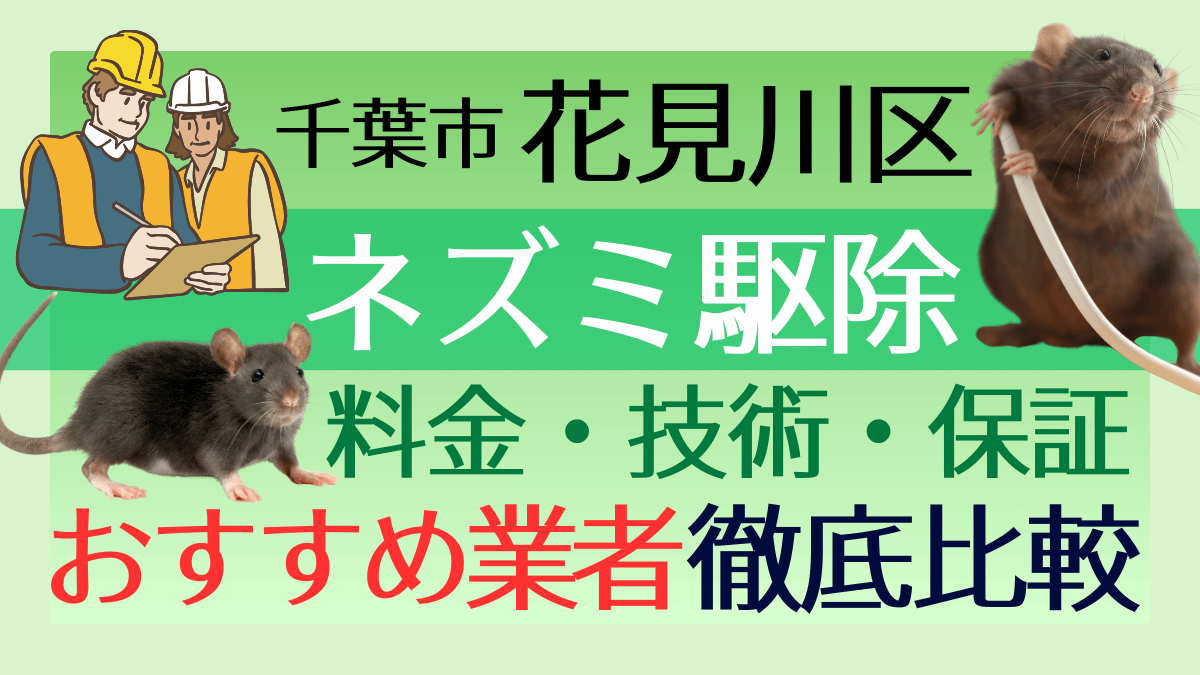 千葉市花見川区のネズミ駆除業者おすすめ7選！料金や技術・保証を徹底比較