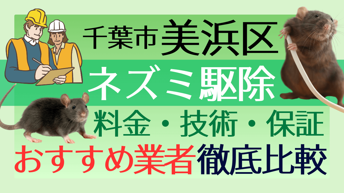 千葉市美浜区のネズミ駆除業者おすすめ7選！料金や技術・保証を徹底比較