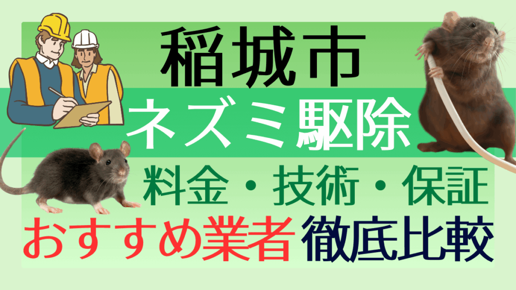 稲城市のネズミ駆除業者おすすめ8選！料金や技術・保証を徹底比較