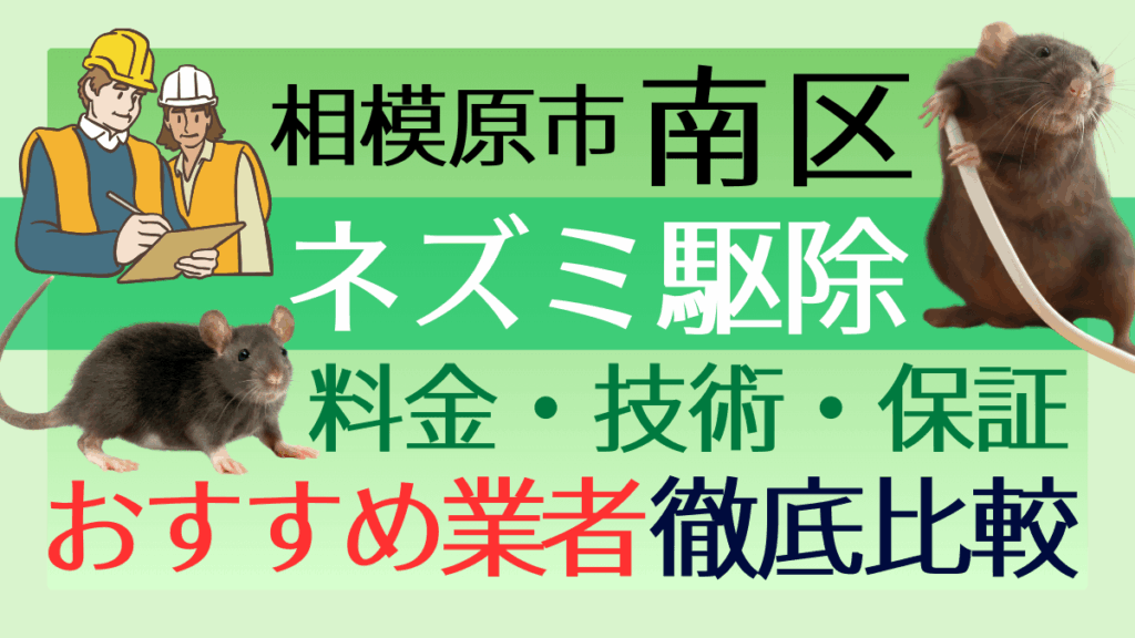 相模原市南区のネズミ駆除業者おすすめ8選！料金や技術・保証を徹底比較