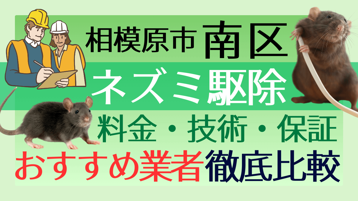 相模原市南区のネズミ駆除業者おすすめ8選！料金や技術・保証を徹底比較