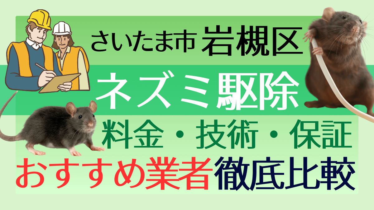 さいたま市岩槻区のネズミ駆除業者おすすめ8選！料金や技術・保証を徹底比較