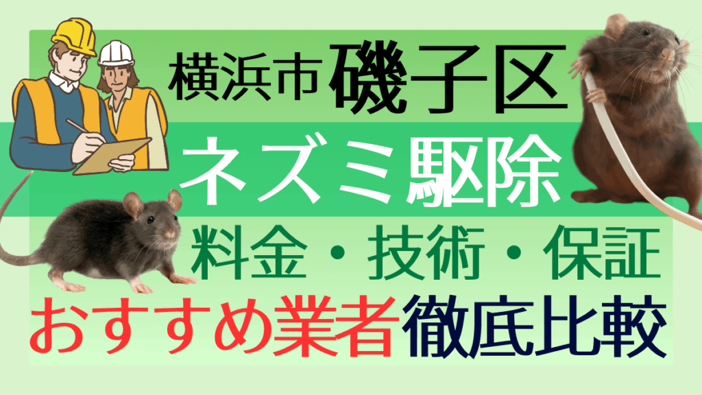 横浜市磯子区のネズミ駆除業者おすすめ7選！料金や技術・保証を徹底比較
