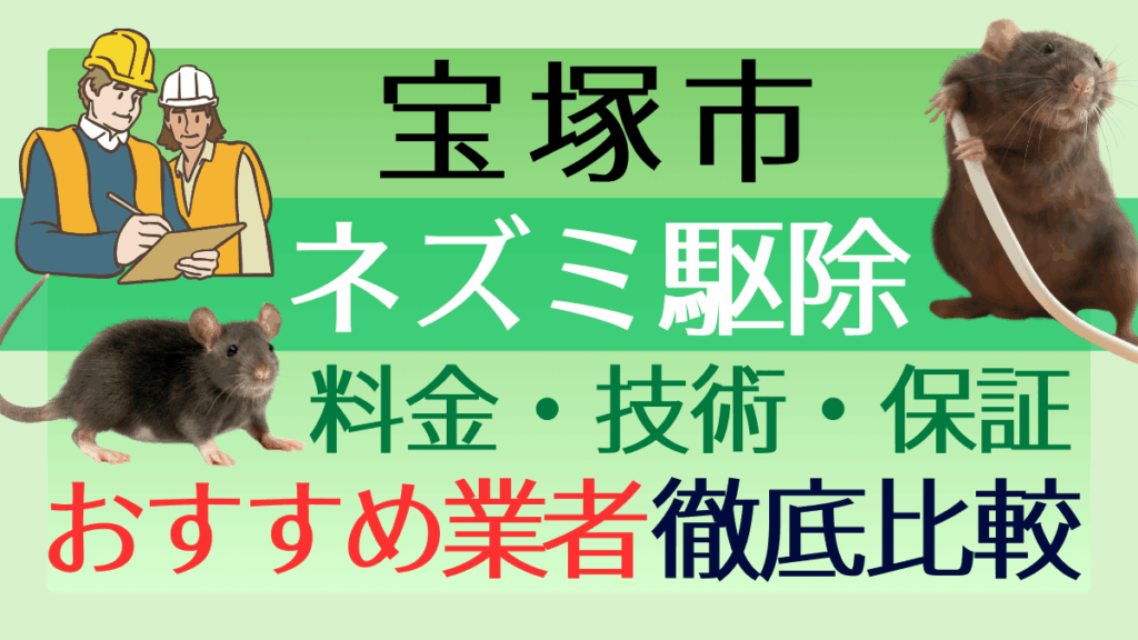 宝塚市のネズミ駆除業者おすすめ6選！料金や技術・保証を徹底比較